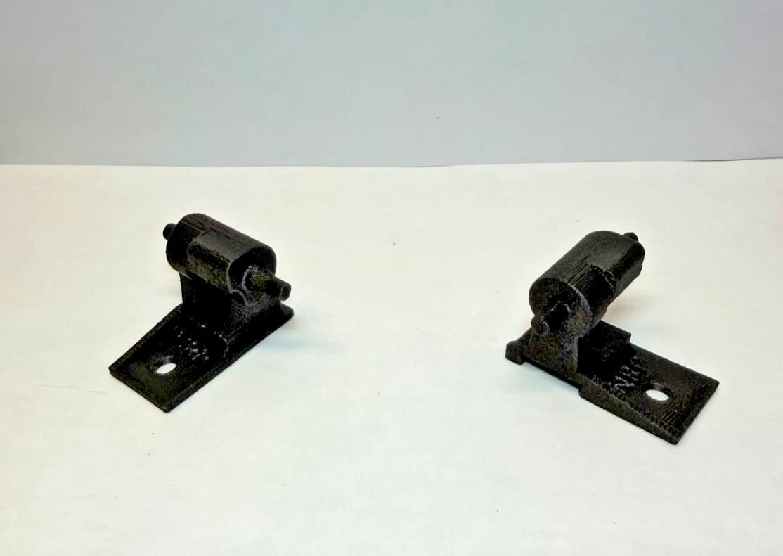 Angled view of the NRP-FH-005 reinforced hinge pair